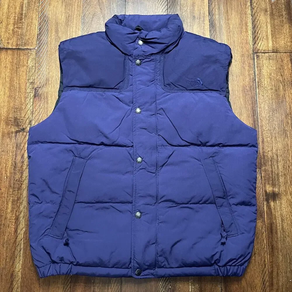 The North Face Vest Mens Medium Deep Purple Goose Down Puffer Insulated Nylon